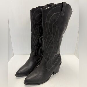 Black Western-Style Women's Boots Size 8.5